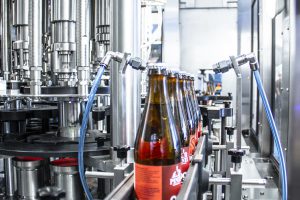 Roller conveyors for beer and glass bottles